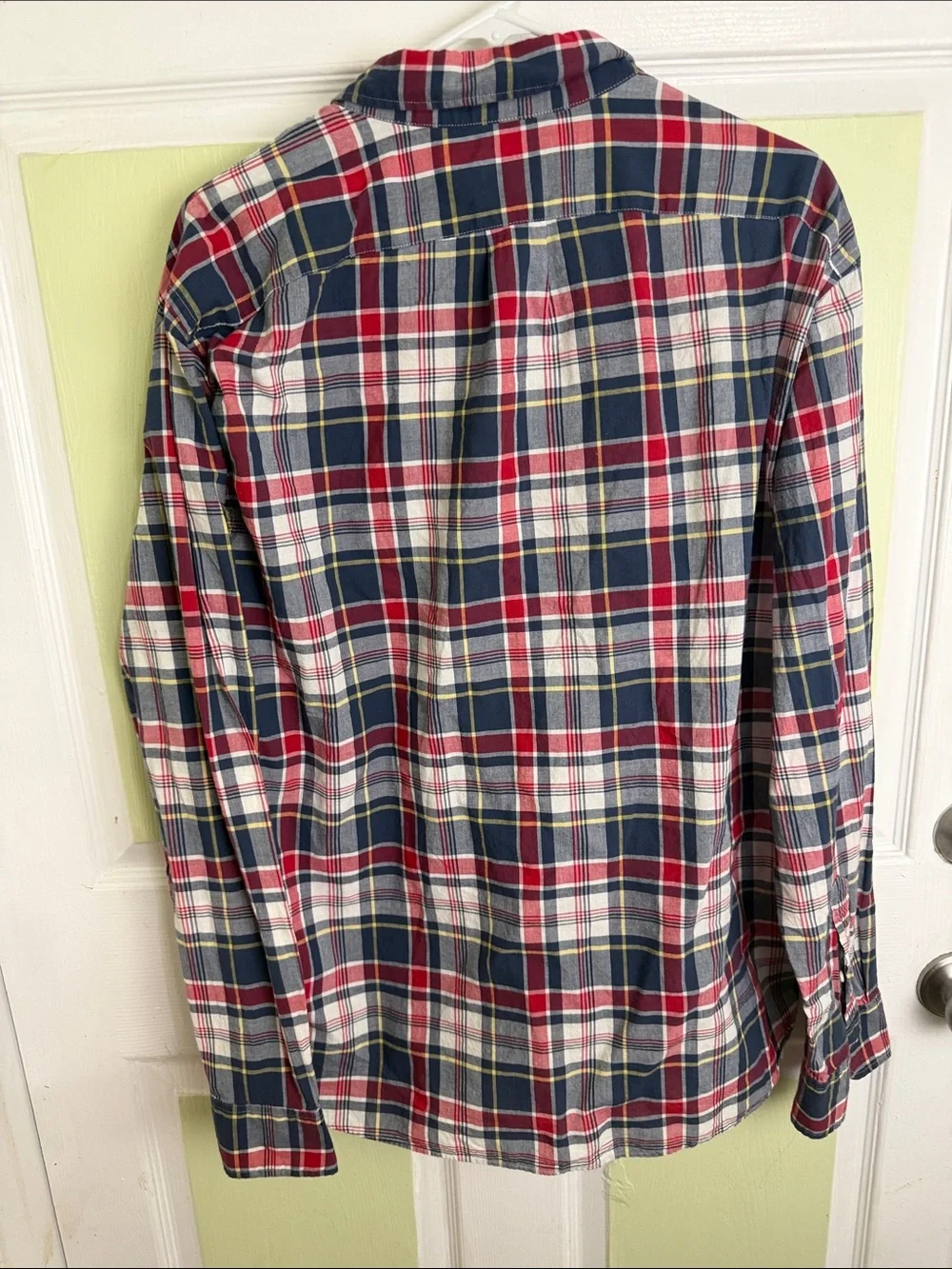 J. Crew Red, Navy & White Plaid Button-Down Shirt